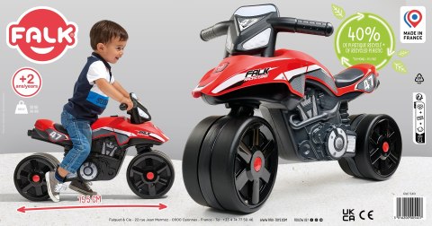 FALK FALK Jeździk Racing Team Motorek Czerwony Szerokie Koła od 1 roku
