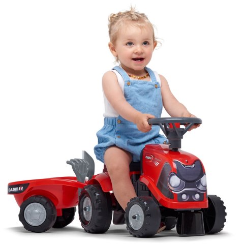 FALK FALK Jeździk Traktorek Baby Case IH Ride-On Czerwony z Przyczepką + akc. od 12 miesięcy