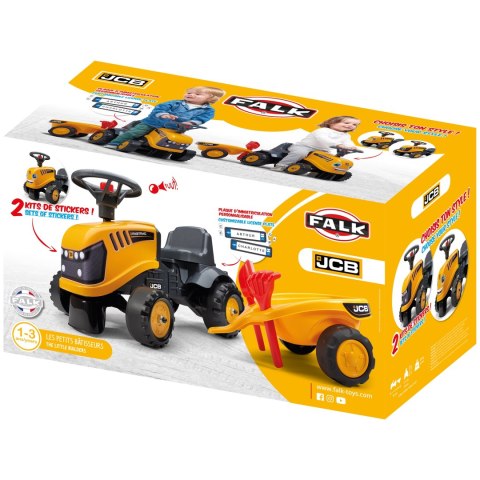 FALK FALK Traktorek JCB Pomarańćzowy z Przyczepką od 1 roku