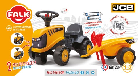 FALK FALK Traktorek JCB Pomarańćzowy z Przyczepką od 1 roku