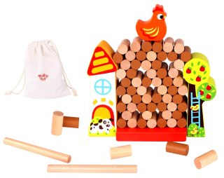 Tooky Toy TOOKY TOY Gra Zręcznościowa Spadająca Kura Drewniana Farma