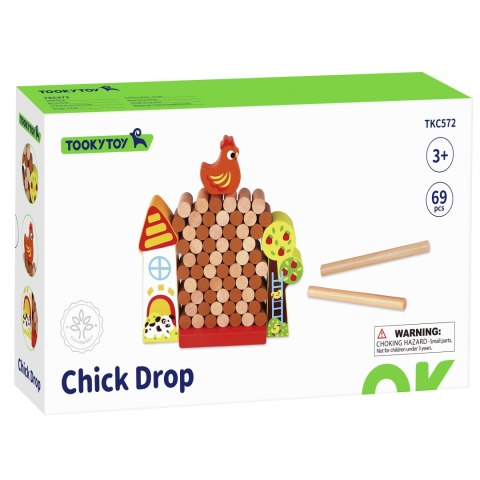 Tooky Toy TOOKY TOY Gra Zręcznościowa Spadająca Kura Drewniana Farma