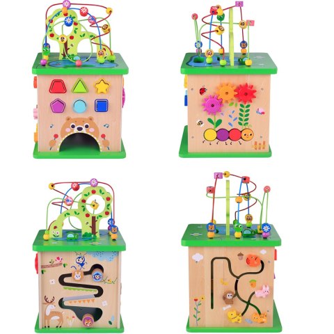 Tooky Toy TOOKY TOY Kostka Edukacyjna Sorter Labirynt Przeplatanka Zwierzątka