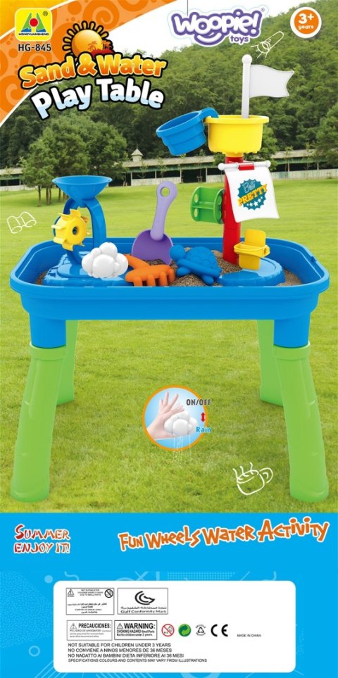 Woopie WOOPIE Stolik Wodny 2w1 Piaskownica Statek Piracki 6 akc.