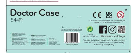 Classic World CLASSIC WORLD Drewniany Zestaw Walizka Małego Doktora Lekarza 19 el.