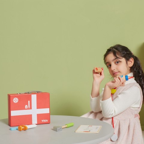 Viga Toys VIGA Drewniany zestaw małego lekarza w walizce