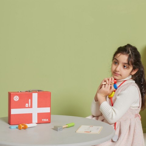 Viga Toys VIGA Drewniany zestaw małego lekarza w walizce