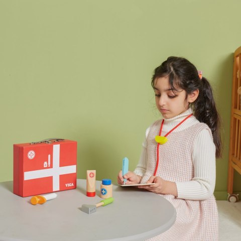 Viga Toys VIGA Drewniany zestaw małego lekarza w walizce