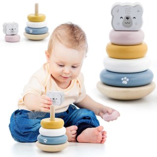Viga Toys VIGA PolarB Drewniana Piramidka edukacyjna - Miś Polarny