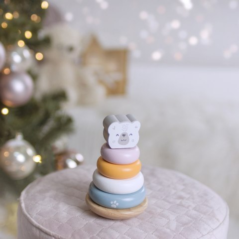 Viga Toys VIGA PolarB Drewniana Piramidka edukacyjna - Miś Polarny