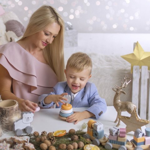 Viga Toys VIGA PolarB Drewniana Piramidka edukacyjna - Miś Polarny