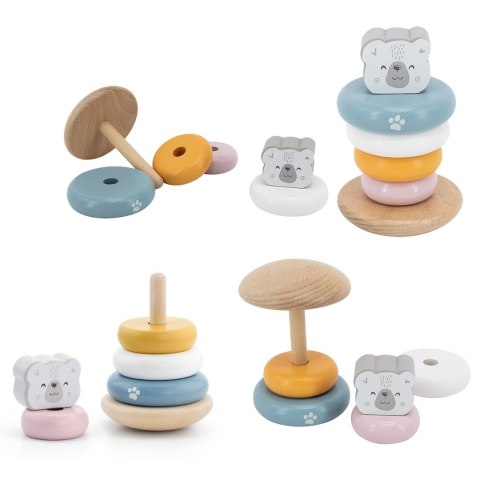 Viga Toys VIGA PolarB Drewniana Piramidka edukacyjna - Miś Polarny