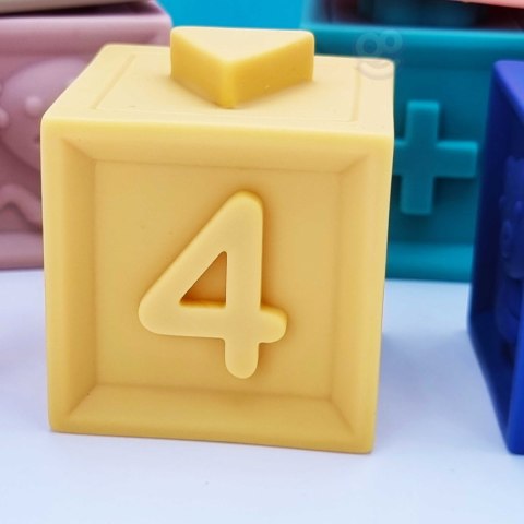 Woopie Baby WOOPIE BABY Klocki Sensoryczne Układanka Do Ściskania Dźwięk 12 el.