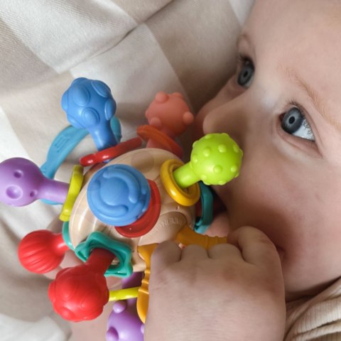 Woopie Baby WOOPIE BABY Miękka Grzechotka 2w1 Gryzak Zabawka Sensoryczna dla Niemowląt 0m+