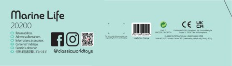 Classic World CLASSIC WORLD Drewniany Edukacyjny Labirynt Przeplatanka Życie Morskie 18m+