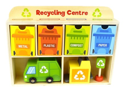 Tooky Toy TOOKY TOY Drewniane Centrum Recyklingu Edukacyjny Sorter