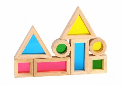 TOOKY TOY Drewniane Kolorowe Klocki Lustra Zestaw 8 el. FSC TOOKY TOY Drewniane Kolorowe Klocki Lustra Zestaw 8 el. FSC