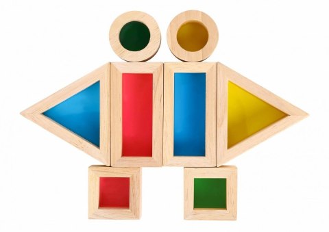 TOOKY TOY Drewniane Kolorowe Klocki Lustra Zestaw 8 el. FSC TOOKY TOY Drewniane Kolorowe Klocki Lustra Zestaw 8 el. FSC