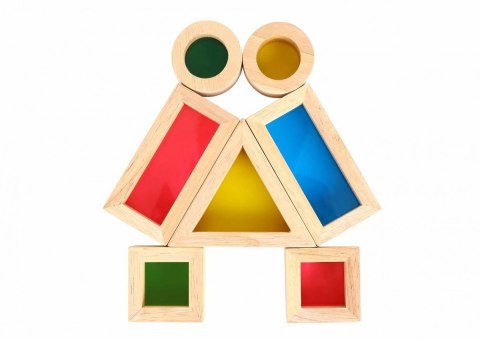TOOKY TOY Drewniane Kolorowe Klocki Lustra Zestaw 8 el. FSC TOOKY TOY Drewniane Kolorowe Klocki Lustra Zestaw 8 el. FSC