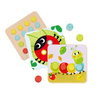 Tooky Toy TOOKY TOY Układanka Klocki dla Dzieci Zwierzęta Dopasuj Nauka Kształtów Kolorów + Plansze