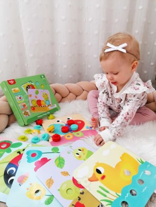 Tooky Toy TOOKY TOY Układanka Klocki dla Dzieci Zwierzęta Dopasuj Nauka Kształtów Kolorów + Plansze