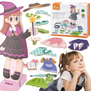 Viga Toys VIGA Drewniana Układanka Magnetyczna Ubieranka Edukacyjna