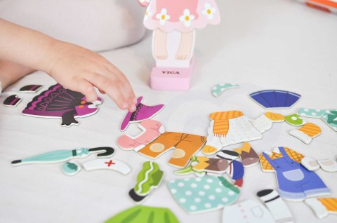 Viga Toys VIGA Drewniana Układanka Magnetyczna Ubieranka Edukacyjna