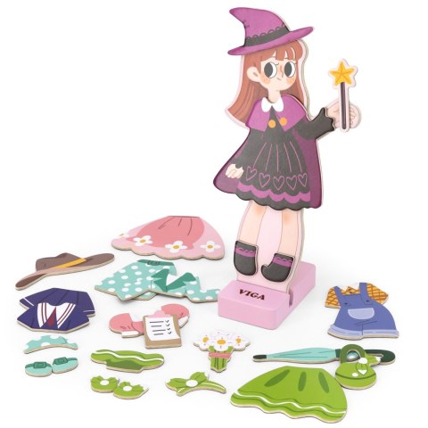 Viga Toys VIGA Drewniana Układanka Magnetyczna Ubieranka Edukacyjna