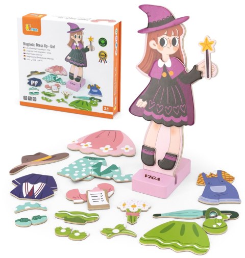Viga Toys VIGA Drewniana Układanka Magnetyczna Ubieranka Edukacyjna