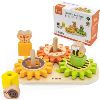 Viga Toys VIGA Drewniany Sorter Koła Zębate "Kształty i Mechanizmy"