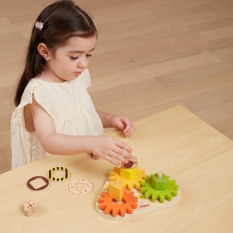 Viga Toys VIGA Drewniany Sorter Koła Zębate "Kształty i Mechanizmy"
