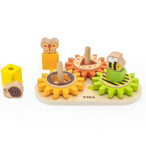 Viga Toys VIGA Drewniany Sorter Koła Zębate "Kształty i Mechanizmy"