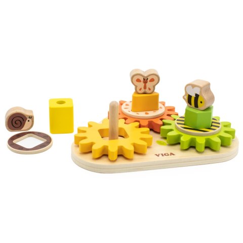 Viga Toys VIGA Drewniany Sorter Koła Zębate "Kształty i Mechanizmy"