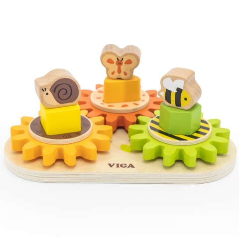 Viga Toys VIGA Drewniany Sorter Koła Zębate "Kształty i Mechanizmy"