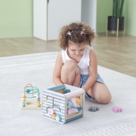 Viga Toys VIGA PolarB Activity Box Drewniane Edukacyjne Centrum Gier 5w1 kostka