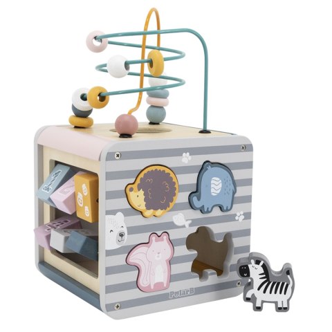 Viga Toys VIGA PolarB Activity Box Drewniane Edukacyjne Centrum Gier 5w1 kostka