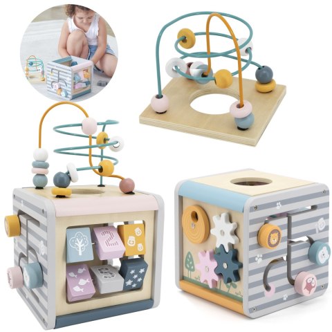 Viga Toys VIGA PolarB Activity Box Drewniane Edukacyjne Centrum Gier 5w1 kostka