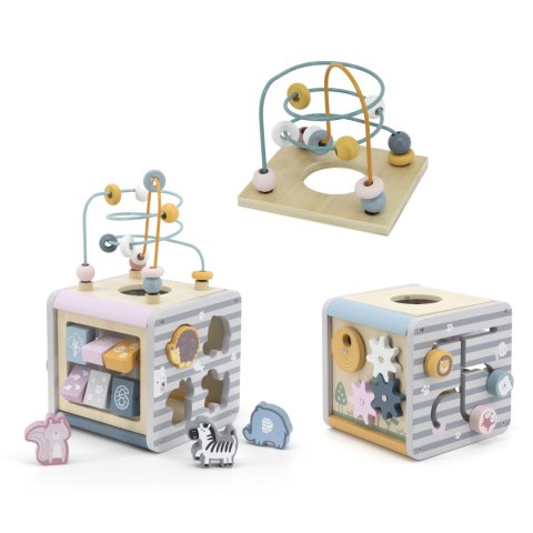 Viga Toys VIGA PolarB Activity Box Drewniane Edukacyjne Centrum Gier 5w1 kostka