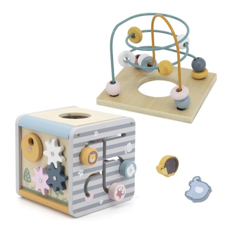 Viga Toys VIGA PolarB Activity Box Drewniane Edukacyjne Centrum Gier 5w1 kostka