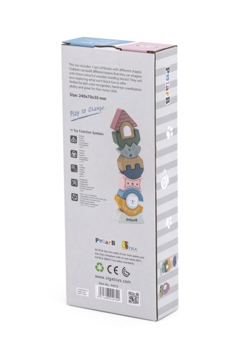 Viga Toys VIGA PolarB Drewniana Układanka Balansująca Wieża