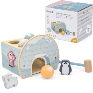 Viga Toys VIGA PolarB Drewniany Przebijak Igloo z Młoteczkiem Figurkami i Sorterem