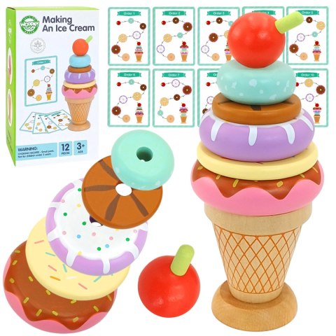 Woopie WOOPIE GREEN Drewniane Lody Układanka Montessori Cukiernia 12 el. FSC Woopie WOOPIE GREEN Drewniane Lody Układanka Montessori Cukiernia 12 el. FSC