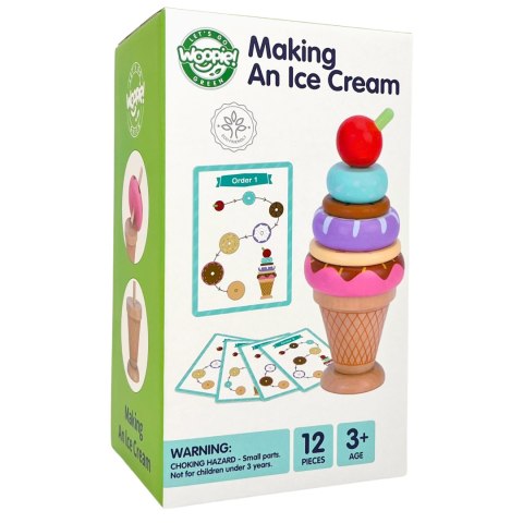 Woopie WOOPIE GREEN Drewniane Lody Układanka Montessori Cukiernia 12 el. FSC Woopie WOOPIE GREEN Drewniane Lody Układanka Montessori Cukiernia 12 el. FSC
