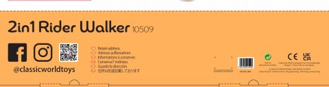 Classic World CLASSIC WORLD Drewniany Jeździk MONTESSORI Pchacz 2w1