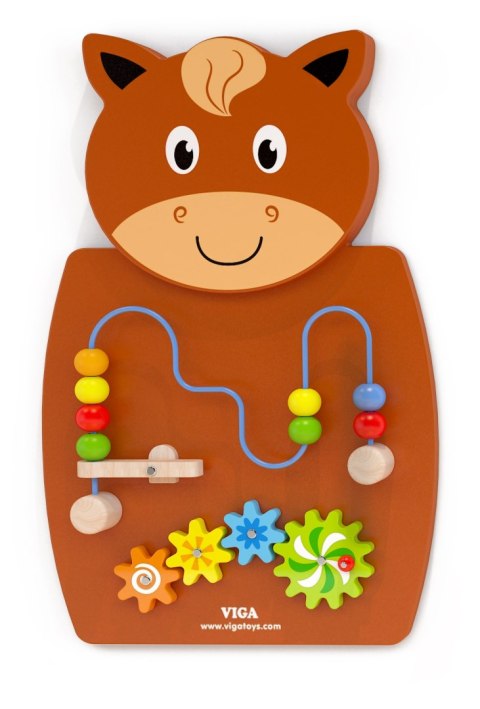 Viga Toys VIGA Drewniana Tablica Manipulacyjna Konik Certyfikat FSC Montessori