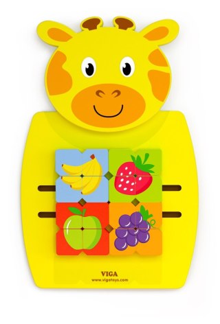 Viga Toys VIGA Drewniana Tablica Manipulacyjna Żyrafka Certyfikat FSC Montessori