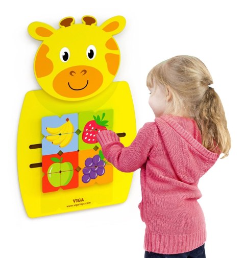 Viga Toys VIGA Drewniana Tablica Manipulacyjna Żyrafka Certyfikat FSC Montessori