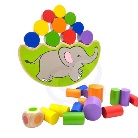 Viga Toys VIGA Drewniana układanka Balansujący Słoń Montessori