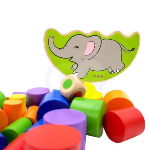 Viga Toys VIGA Drewniana układanka Balansujący Słoń Montessori