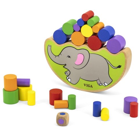 Viga Toys VIGA Drewniana układanka Balansujący Słoń Montessori